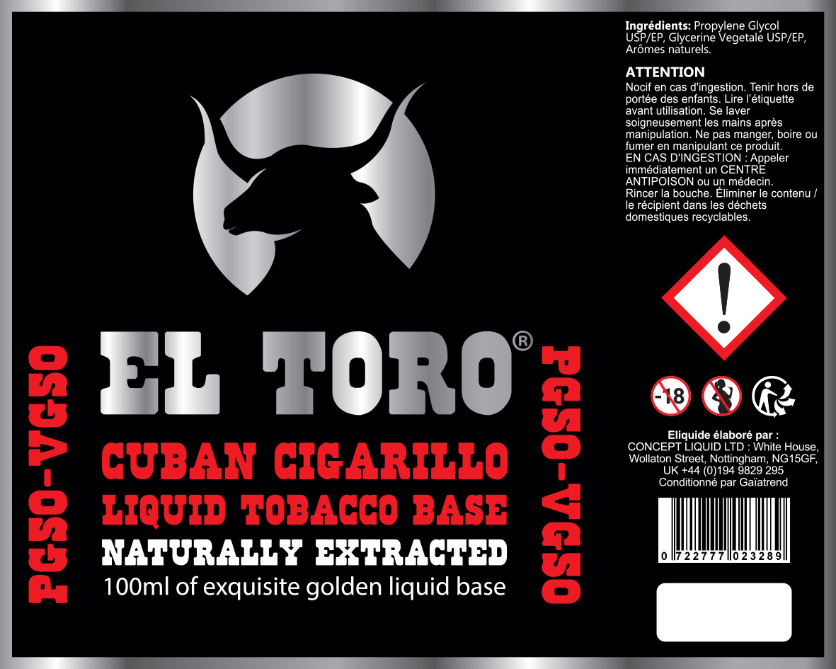 BASE CUBAN CIGARILLOS EL TORO 100ML BASE-Cigarillo-PG50 VG50.jpg